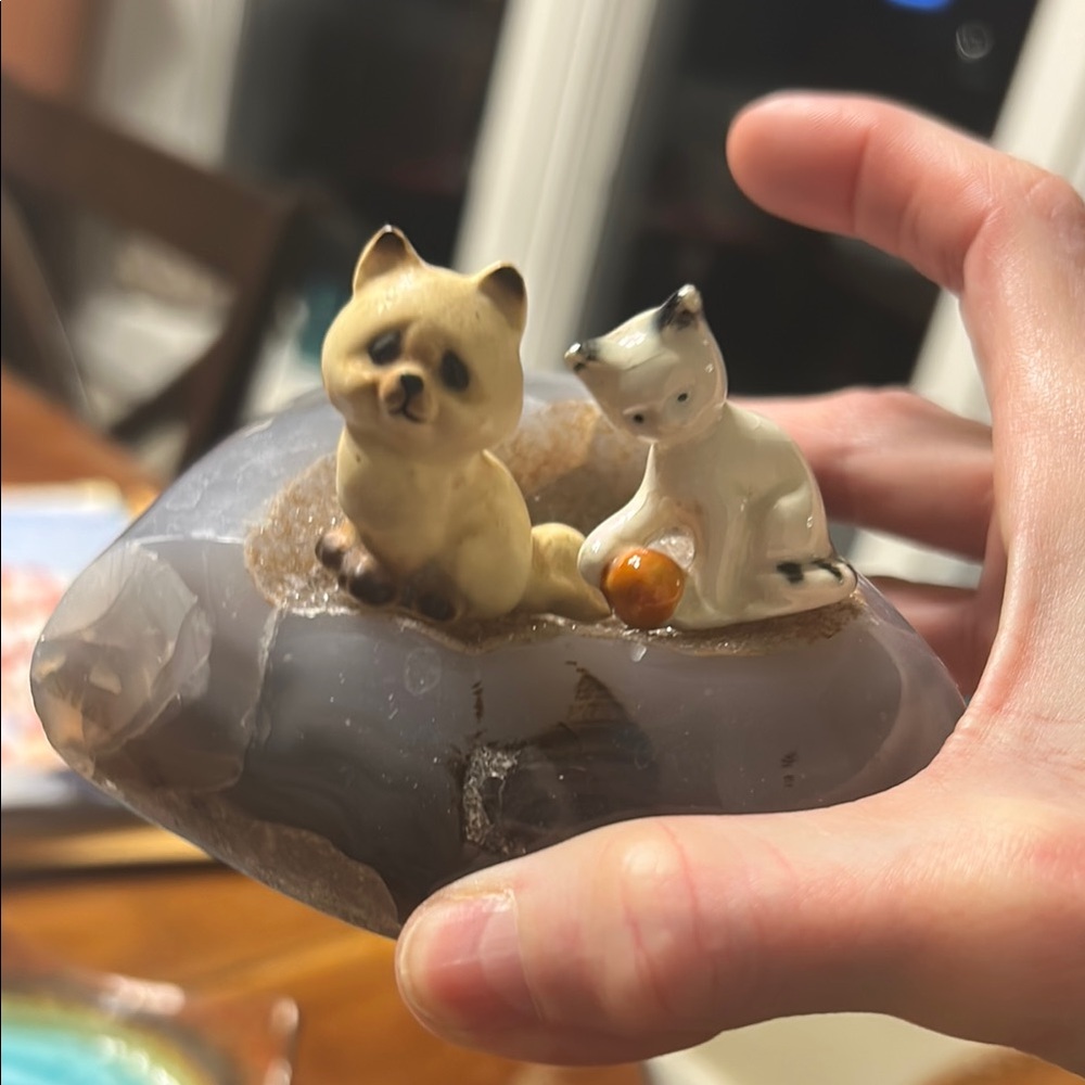 Set of Two Antique/Vintage  Cat Figurines